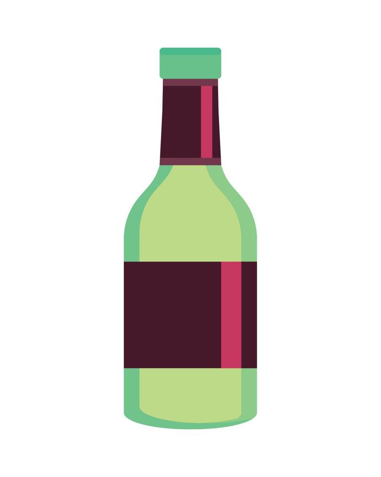 icono plano de botella de vino vector