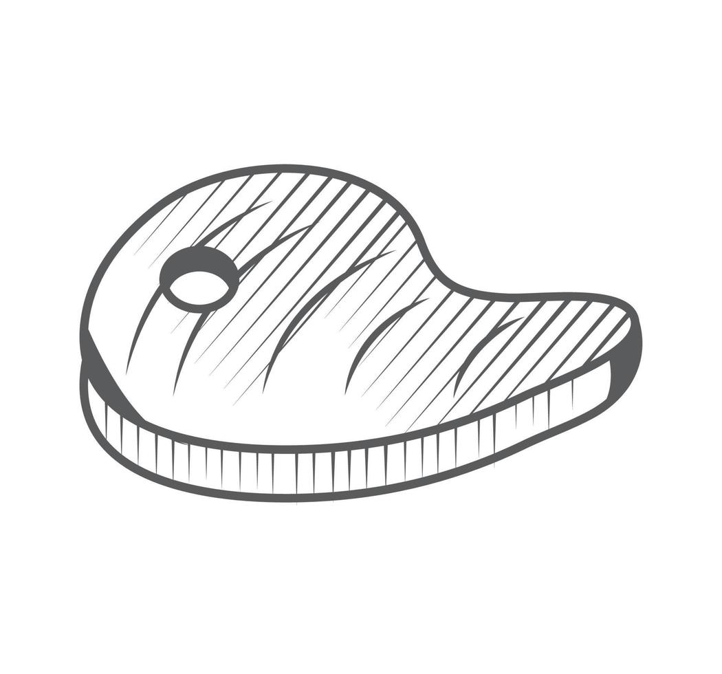 beef steak sketch icon vector
