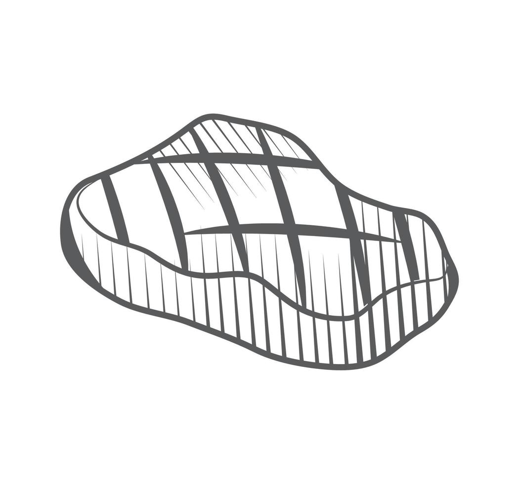 bbq meat portion sketch icon vector