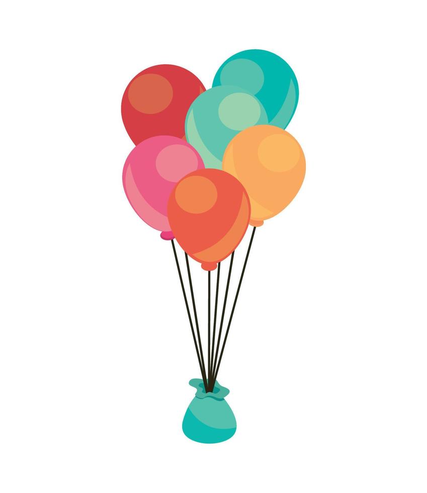 bunch balloons icon vector