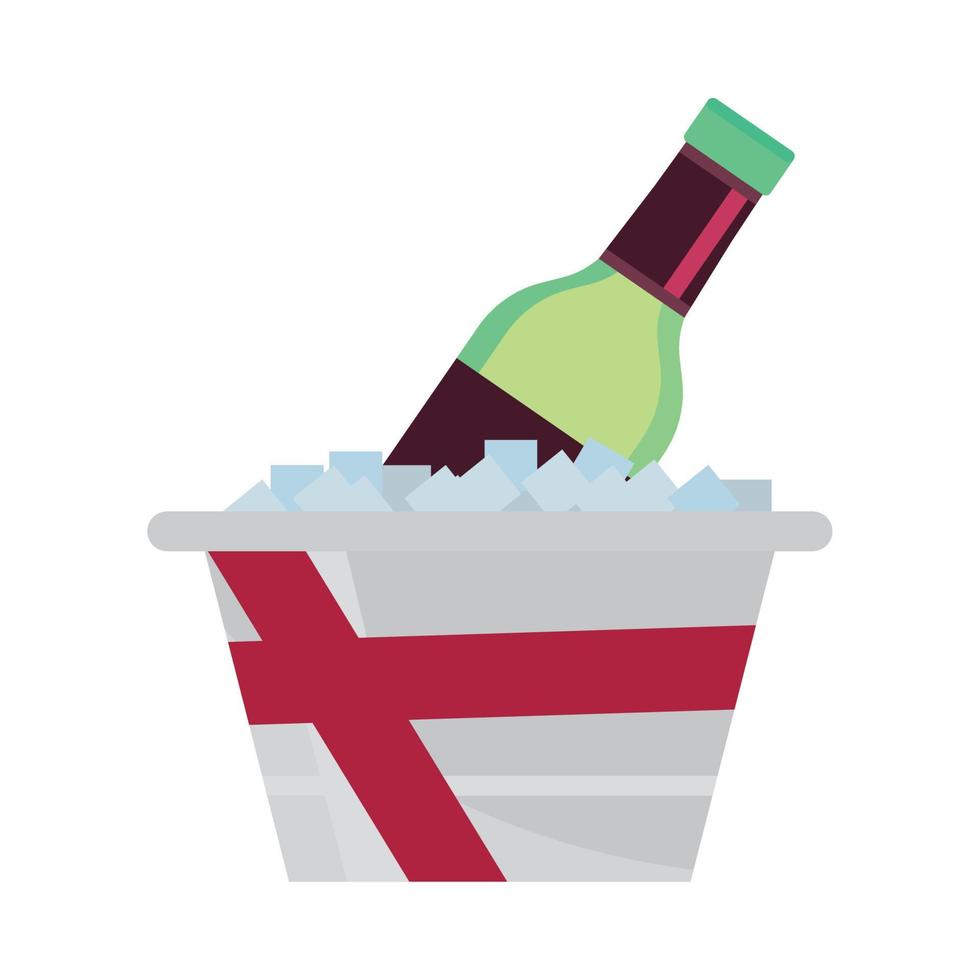 botella de vino en balde vector