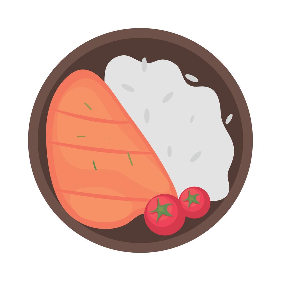 meat with rice 17064197 Vector Art at Vecteezy