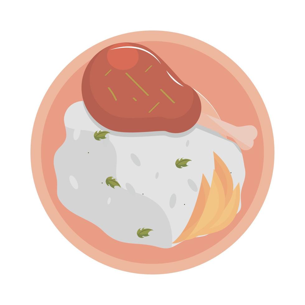 chicken and rice vector