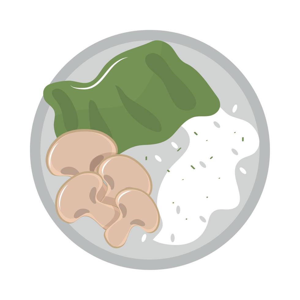 food plate with mushroom vector