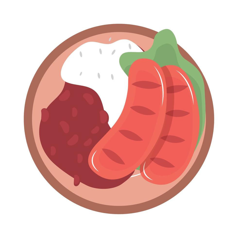 sausages with beans vector