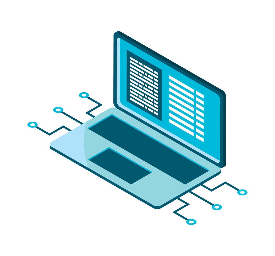 laptop tech AI icon vector