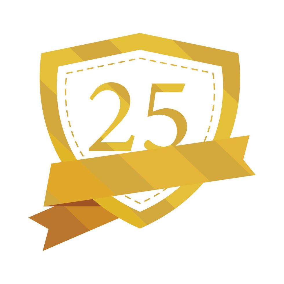 25 anniversary golden badge vector