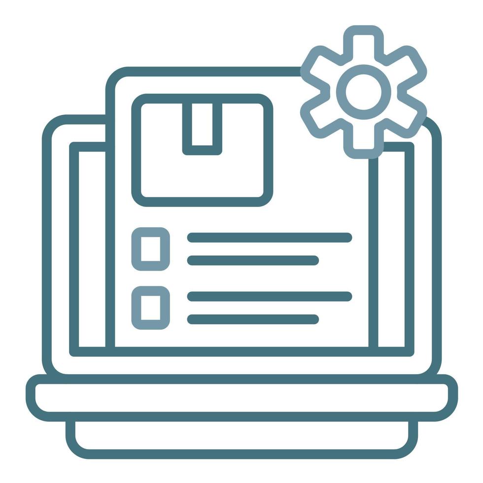 Content Management System Line Two Color Icon vector