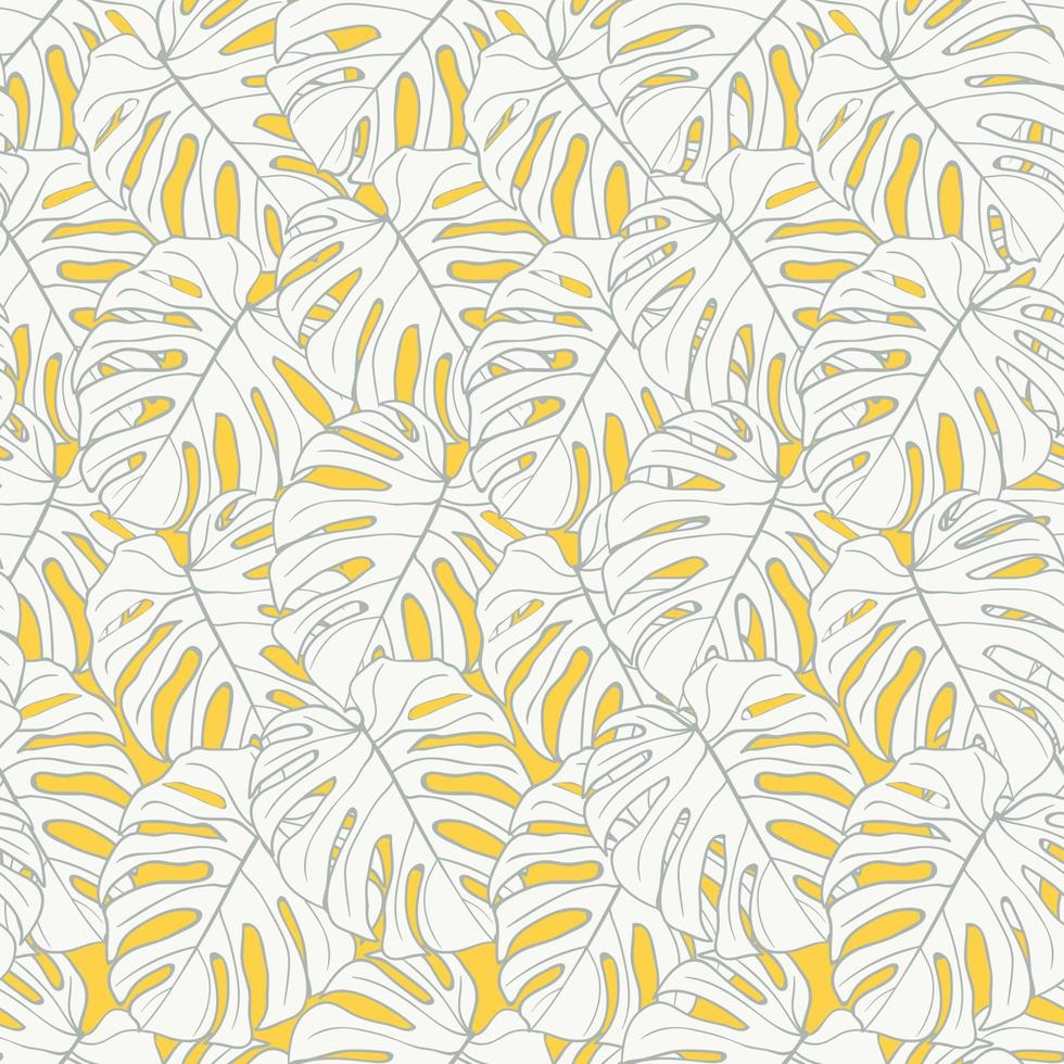 Beautifull tropical leaves branch  seamless pattern design. Tropical leaves, monstera leaf seamless floral pattern background. Trendy brazilian illustration. Spring summer design for fashion, prints vector