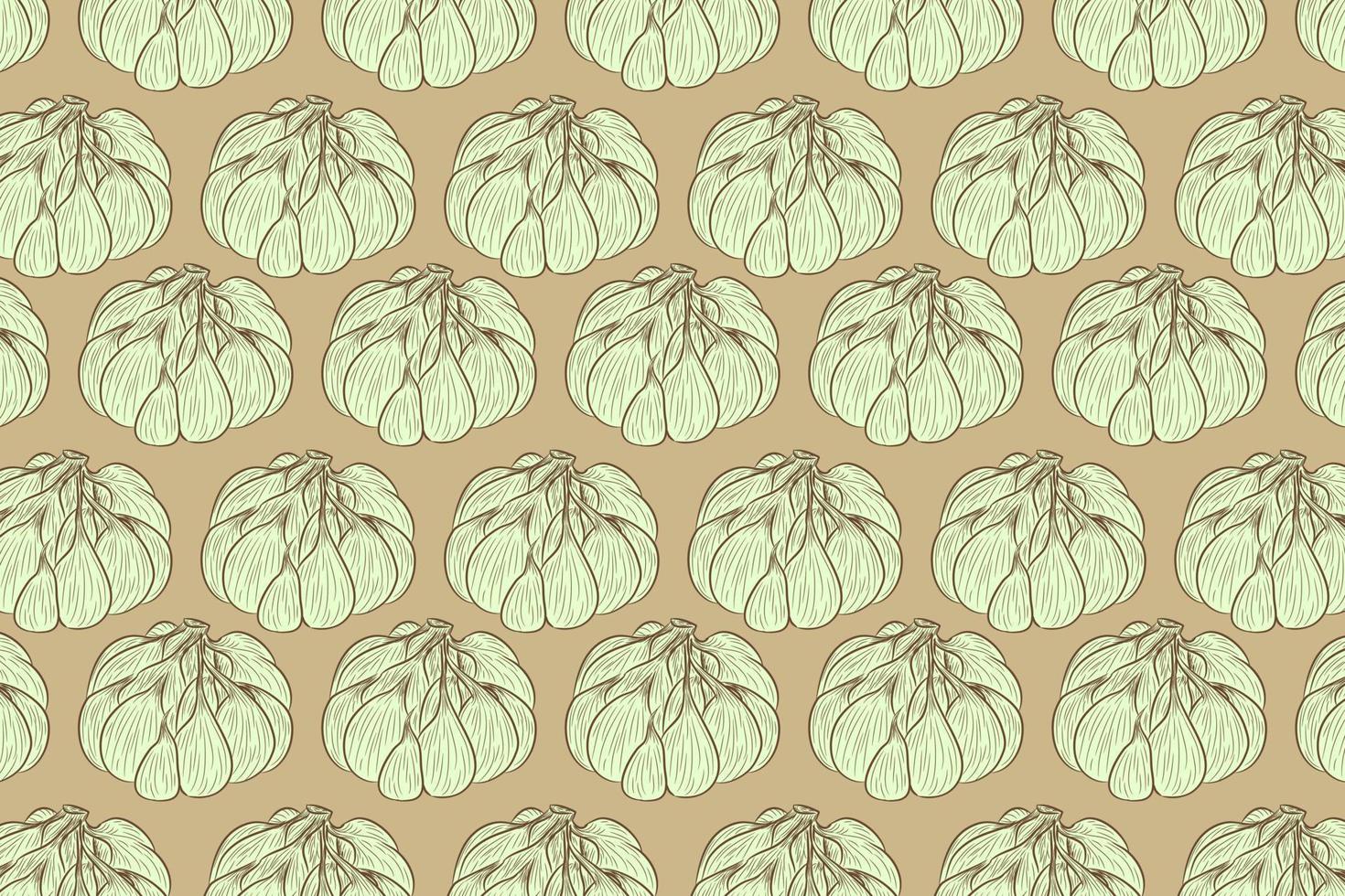 Vector hand drawn set of garlic. Herbs and spices sketch illustration
