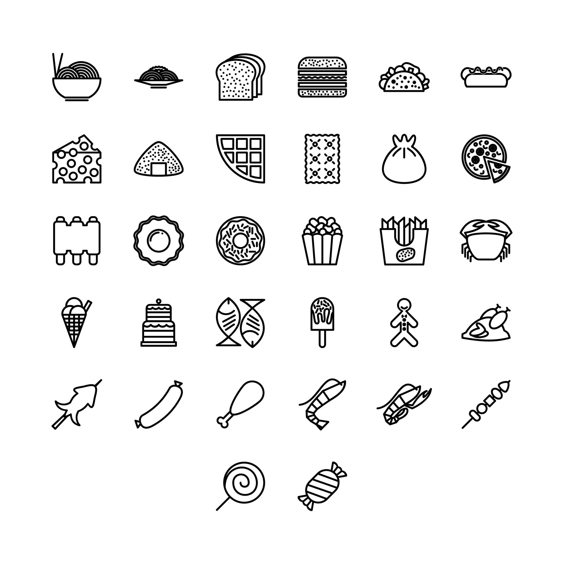 Food icon outline style flat design 17064466 Vector Art at Vecteezy