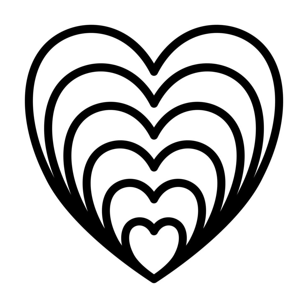 Valentine icons, bold line style. Valentines day signs and love symbols vector