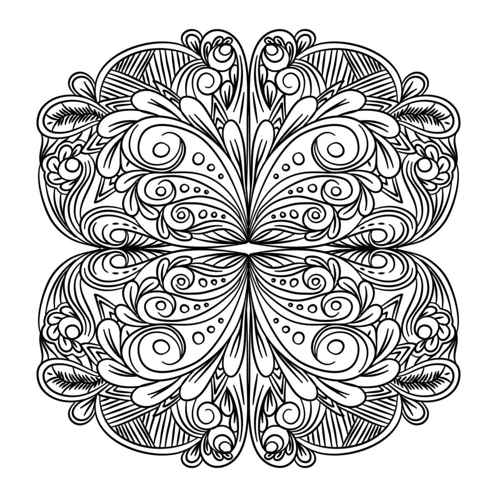 Monochrome Floral Background. Hand Drawn Ornament with Flowers. Template for Greeting Card vector