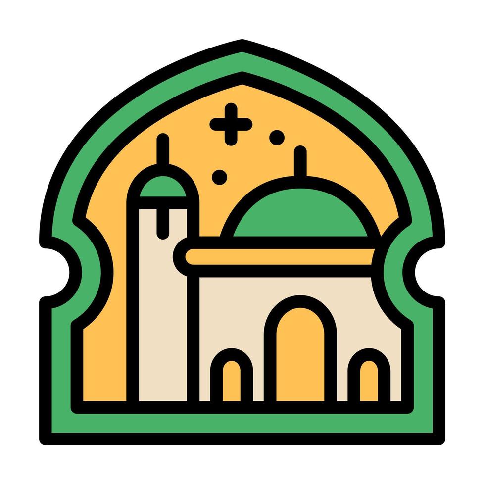 ramadan arabic islamic celebration icon set vector illustration tone color icon