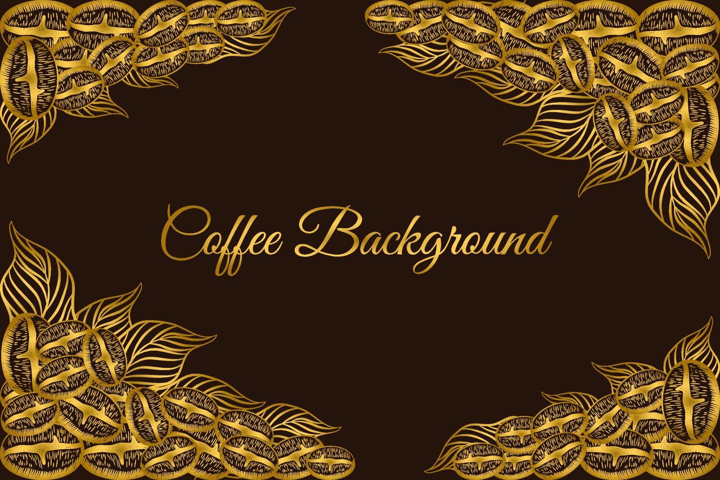 Retro coffee plants background, plants with field scenery in etching shading and ink drawing style vector