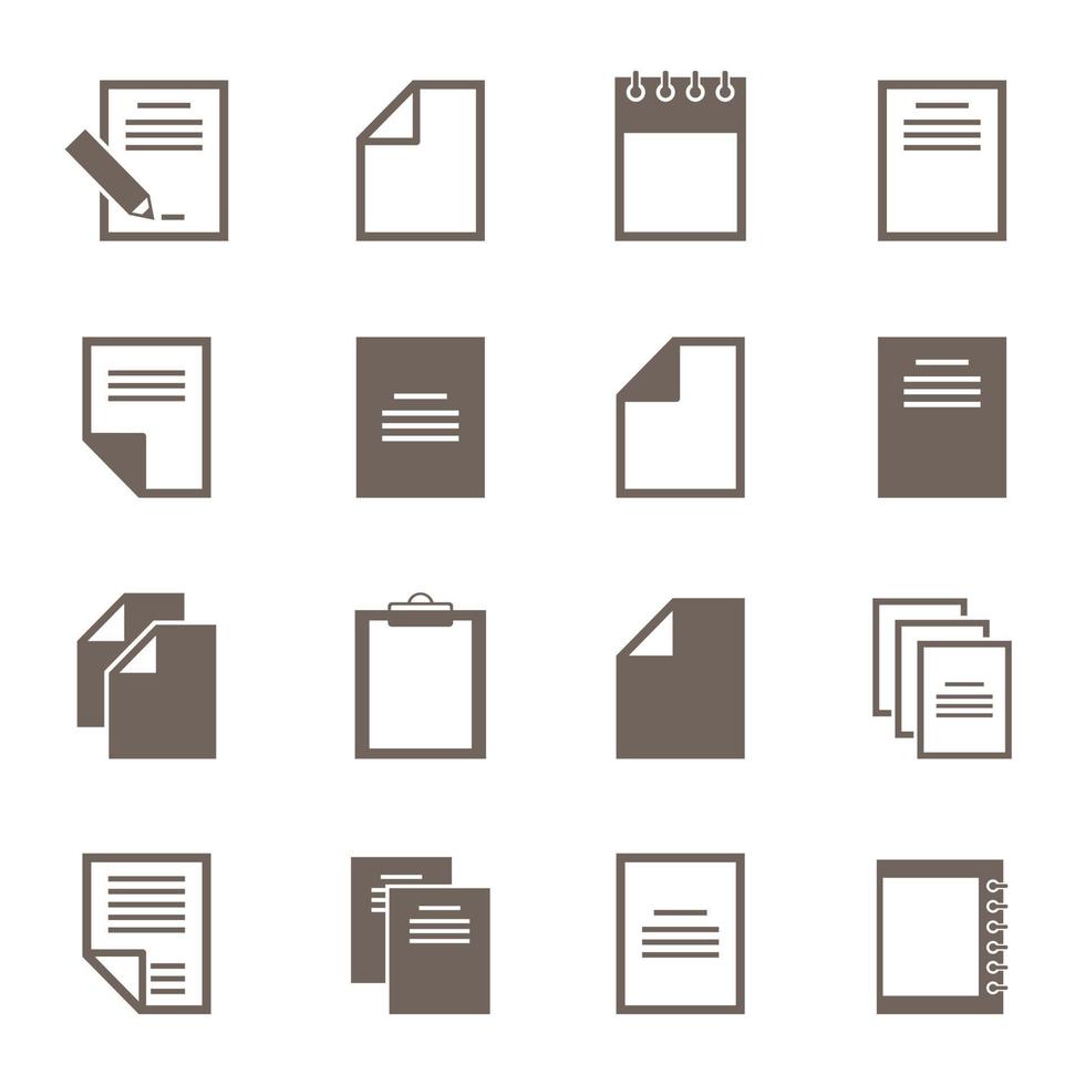 conjunto de iconos de archivos. una ilustración vectorial vector