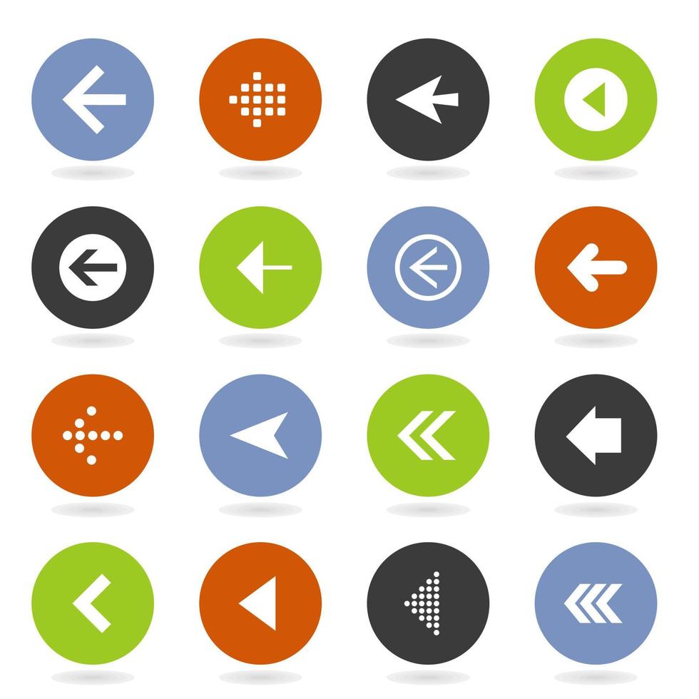 Set of icons of an arrow for the design Internet vector