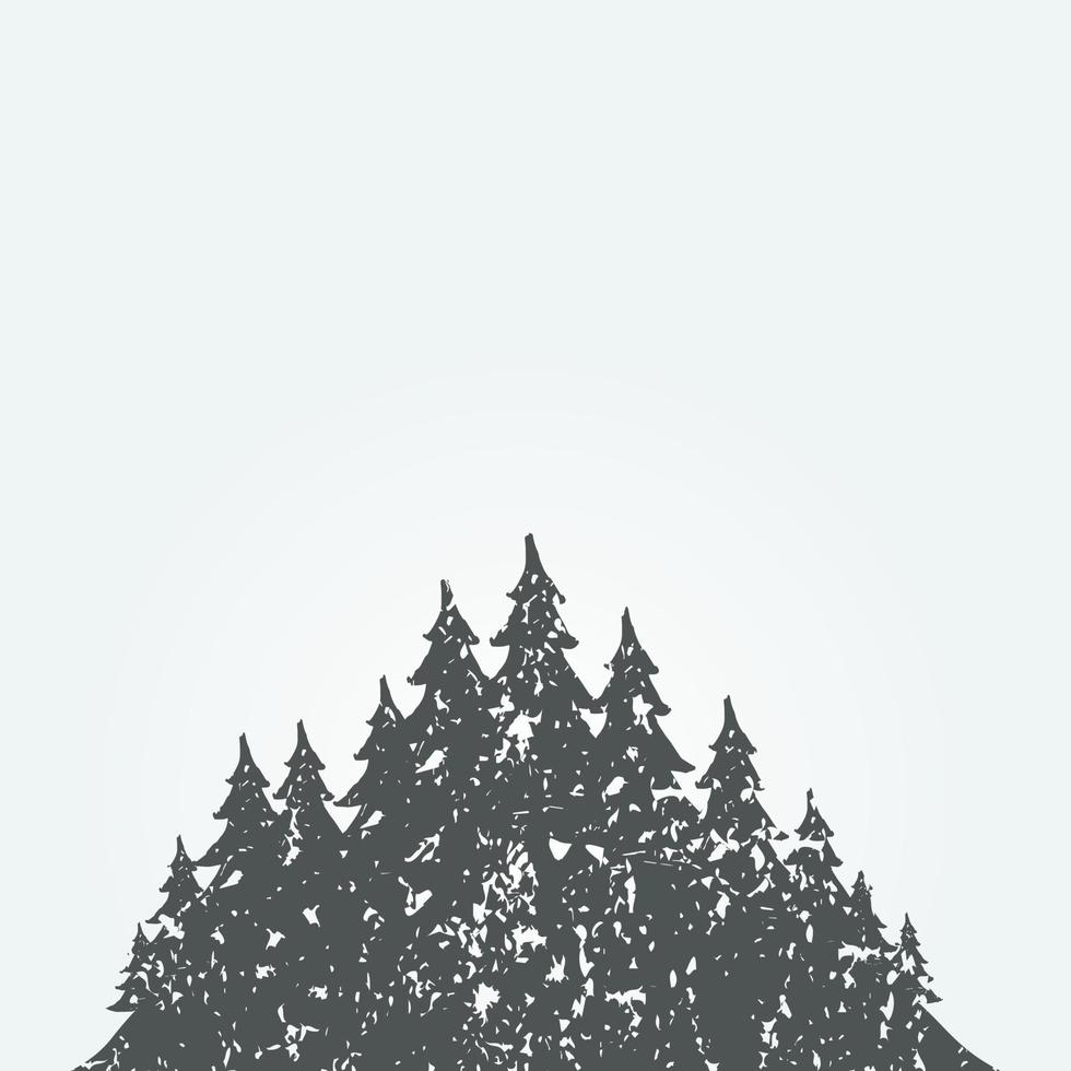 Forest landscape against the sky. Vector illustration