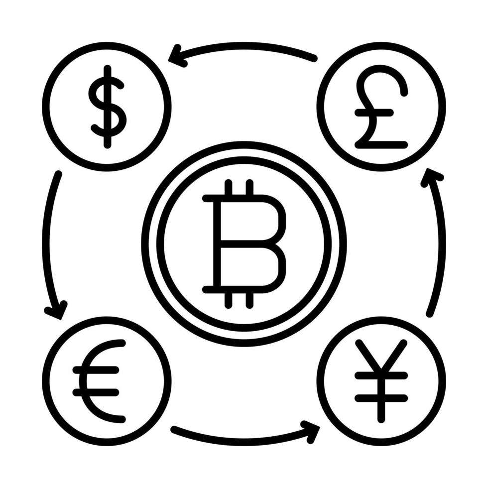 Currency Related Vector Line Icons. Contains such Icons as Exchange Rate and Currency Forecast, Change Graph