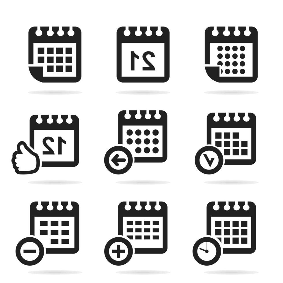 Set of icons a calendar. A vector illustration