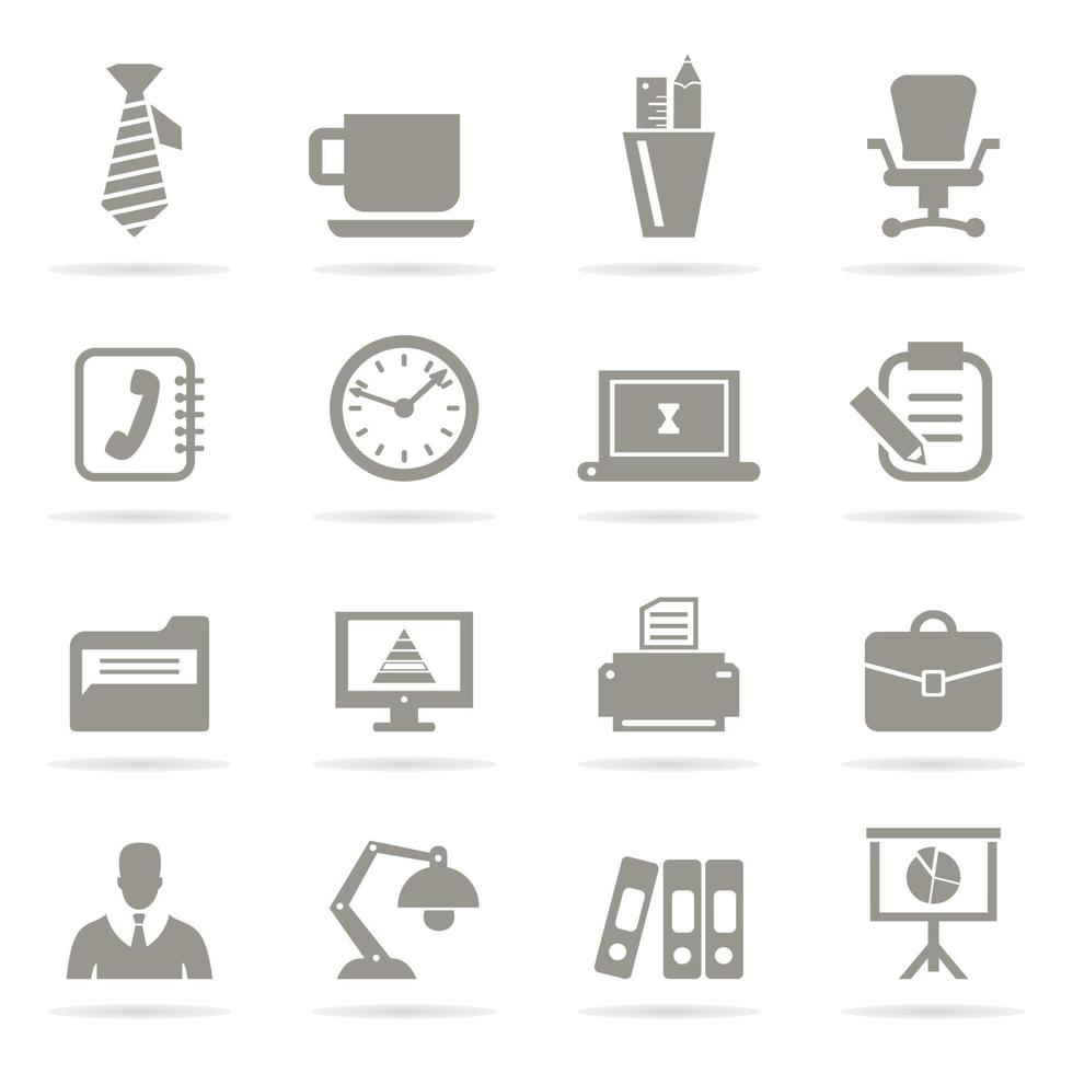 Set of icons office. A vector illustration