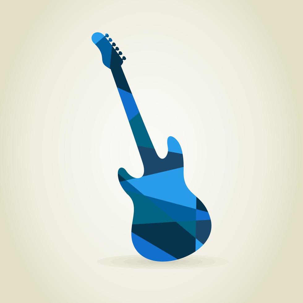 Abstract a blue guitar. A vector illustration