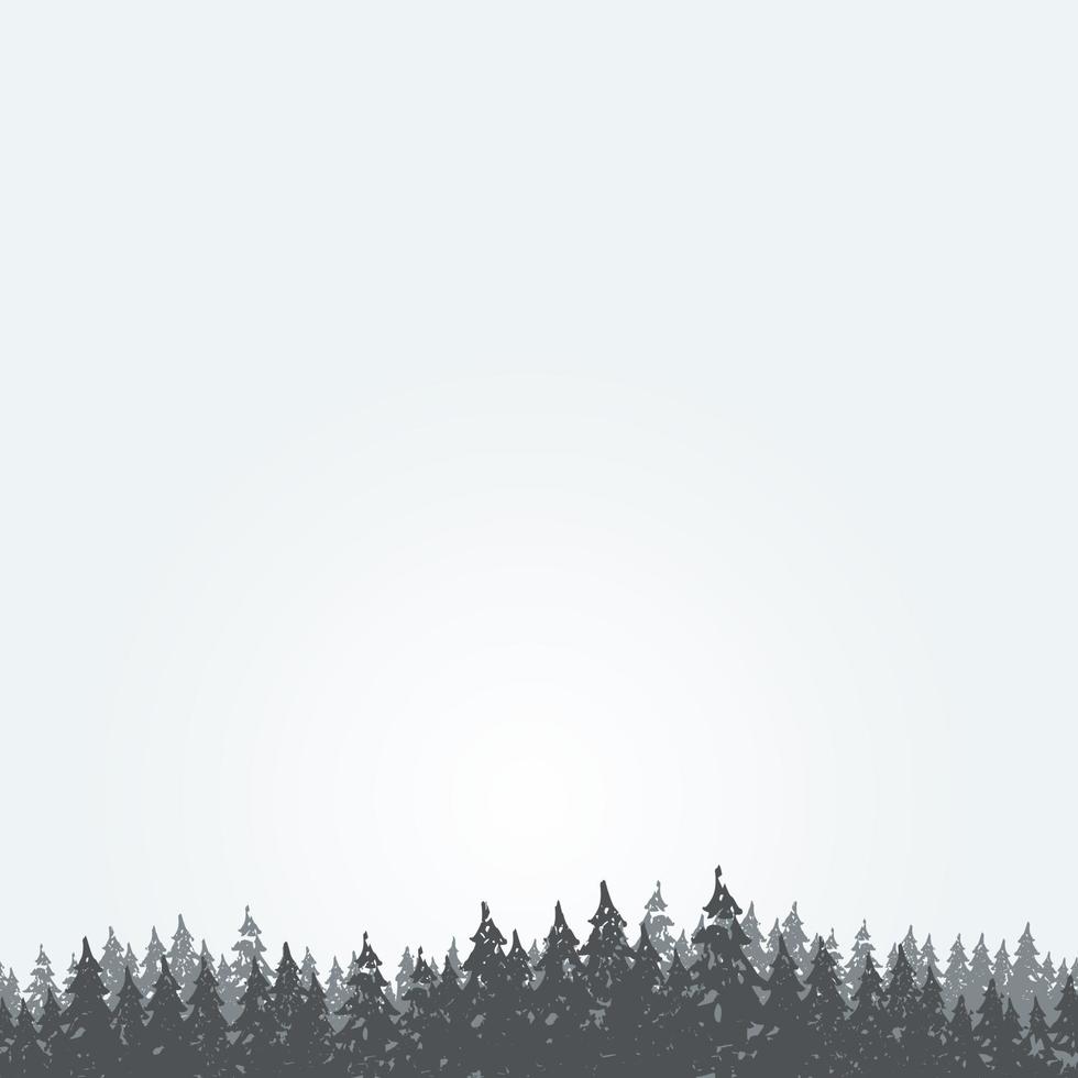Forest landscape against the sky. Vector illustration