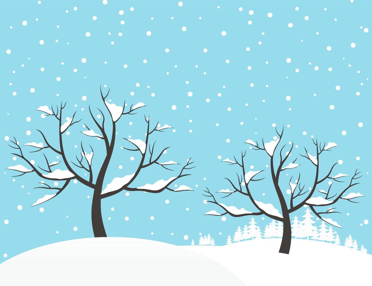 Trees in the winter. Vector illustration