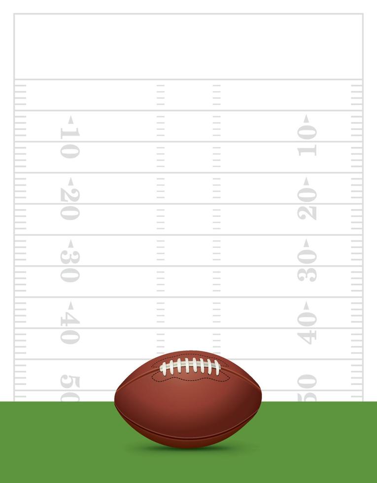 An American Football on Green with Field Background Illustration vector