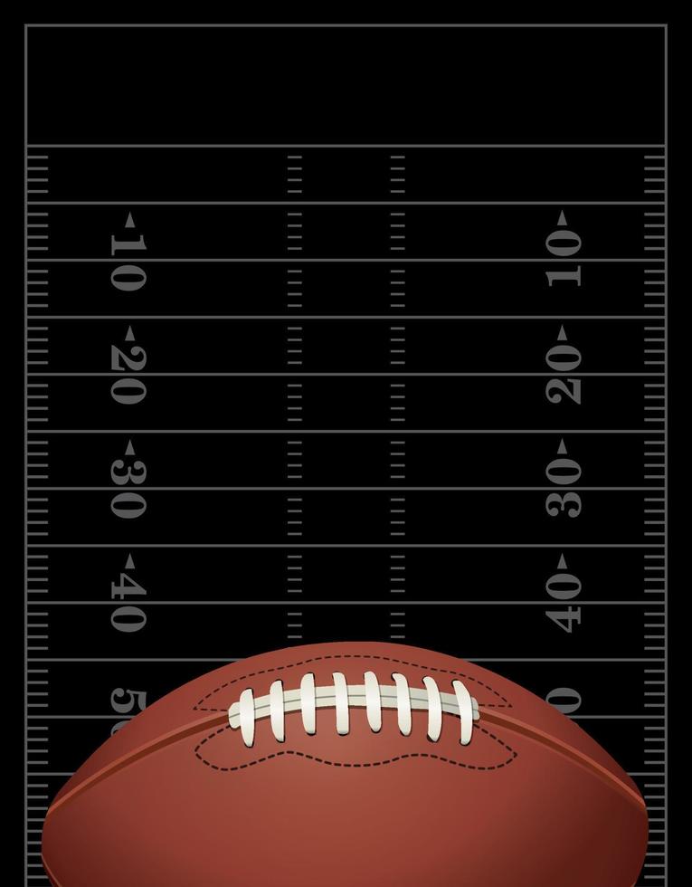 An American Football on Black Field Background Illustration vector