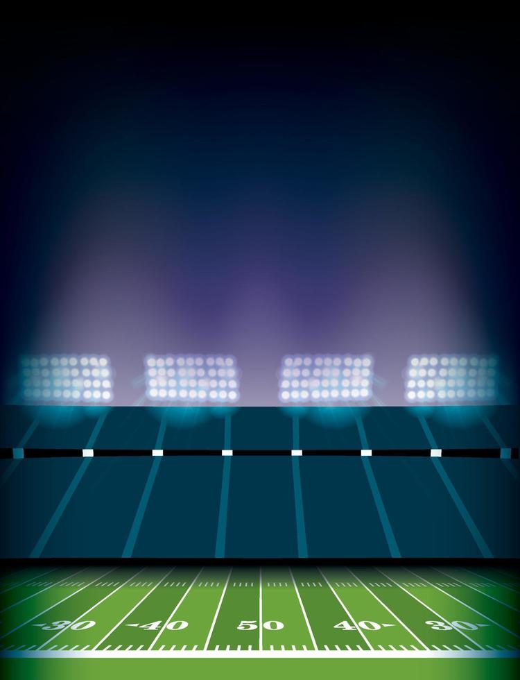 Ilustración de fondo de estadio de campo de fútbol americano vector