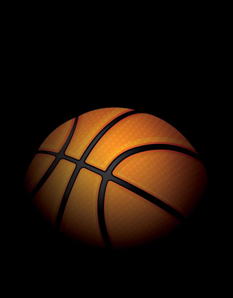 Realistic Basketball Illustration with Black Background vector