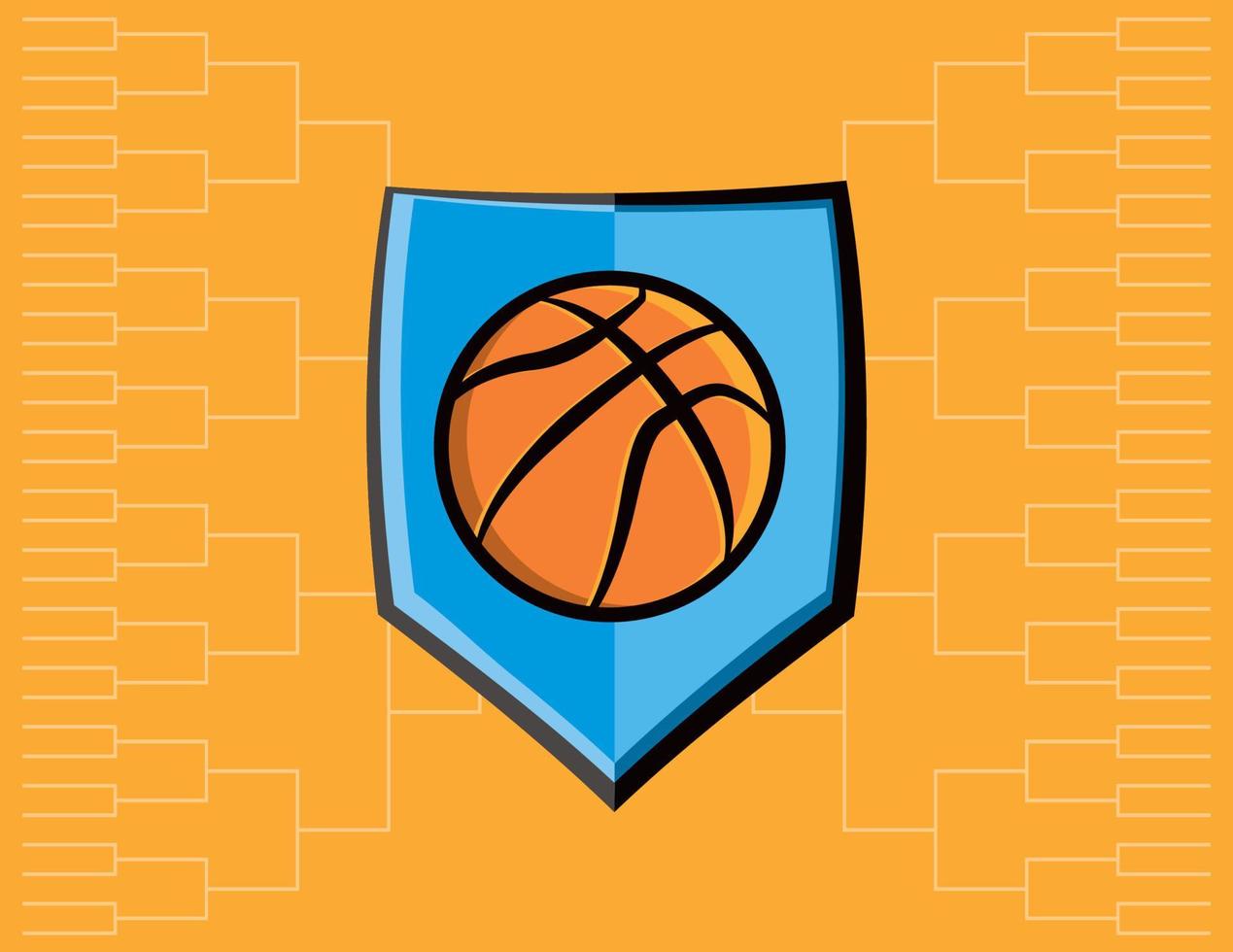 emblema de baloncesto y fondo del torneo vector