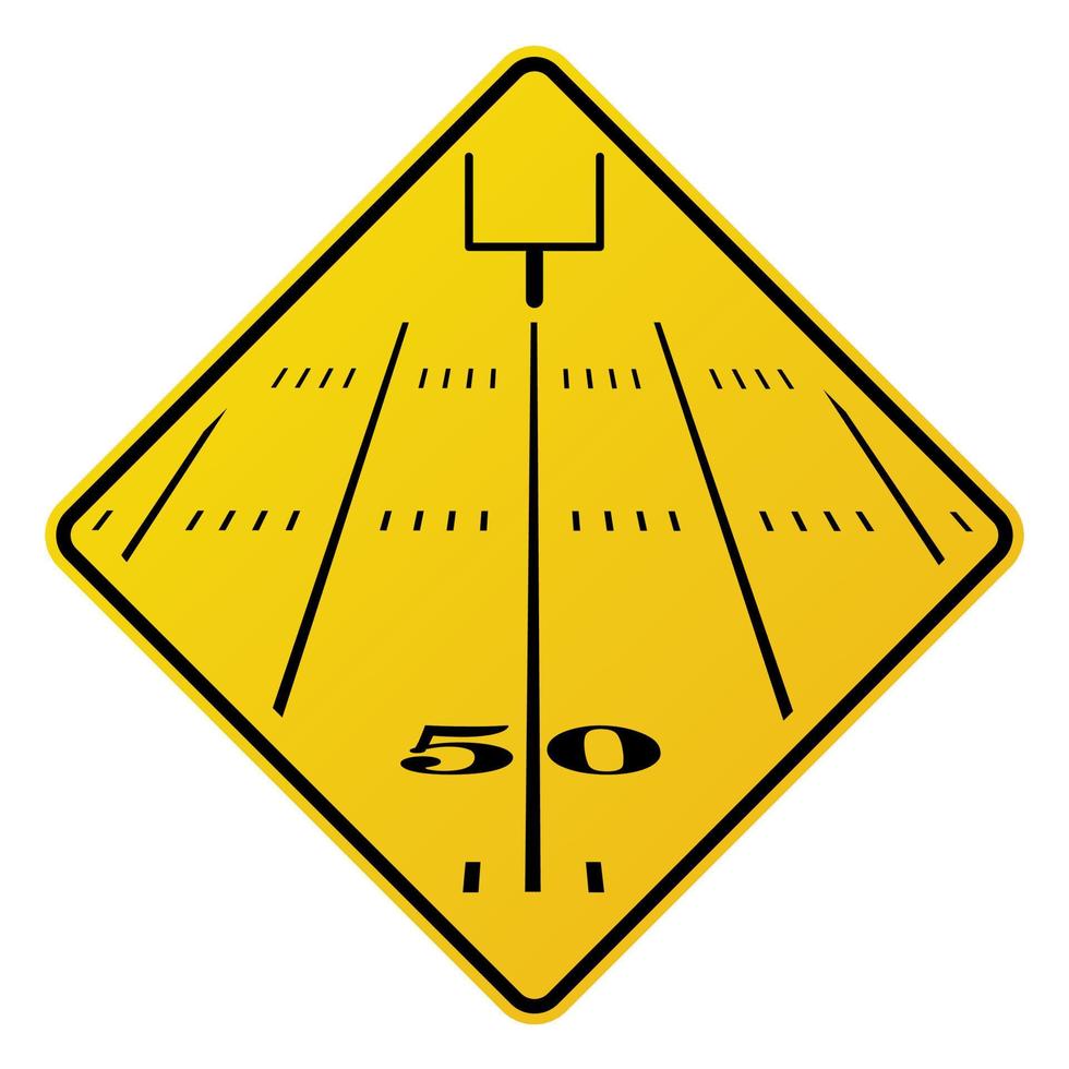 American Football Field Road Sign Illustration vector