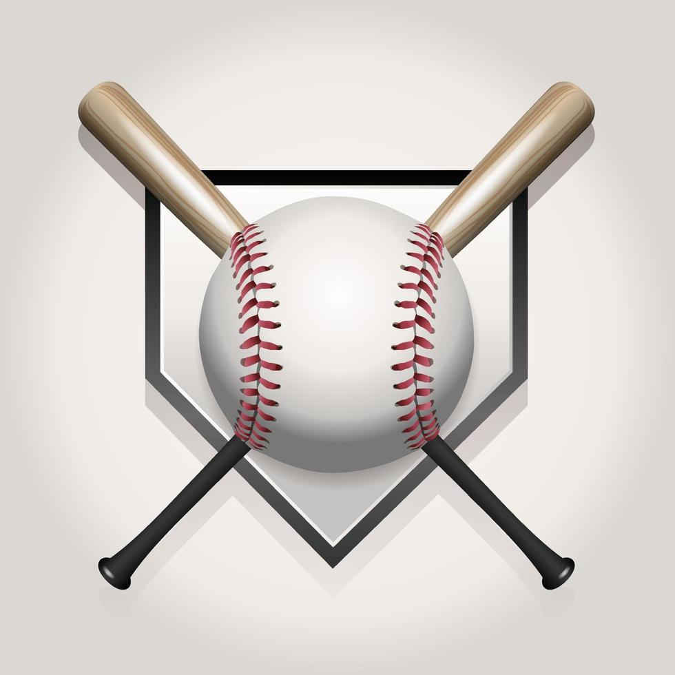 béisbol, bate, ilustración de homeplate vector