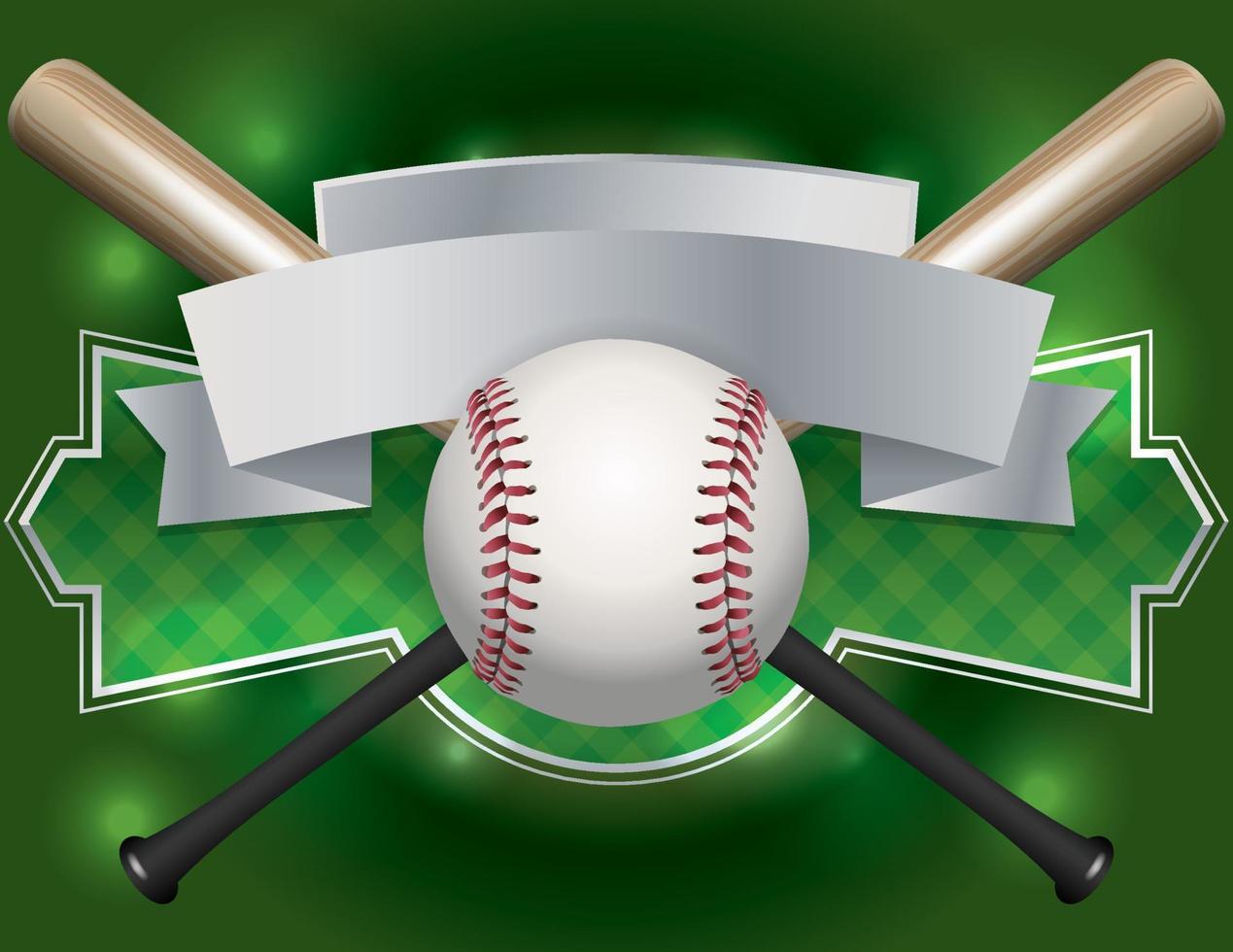 emblema de béisbol e ilustración de banner vector