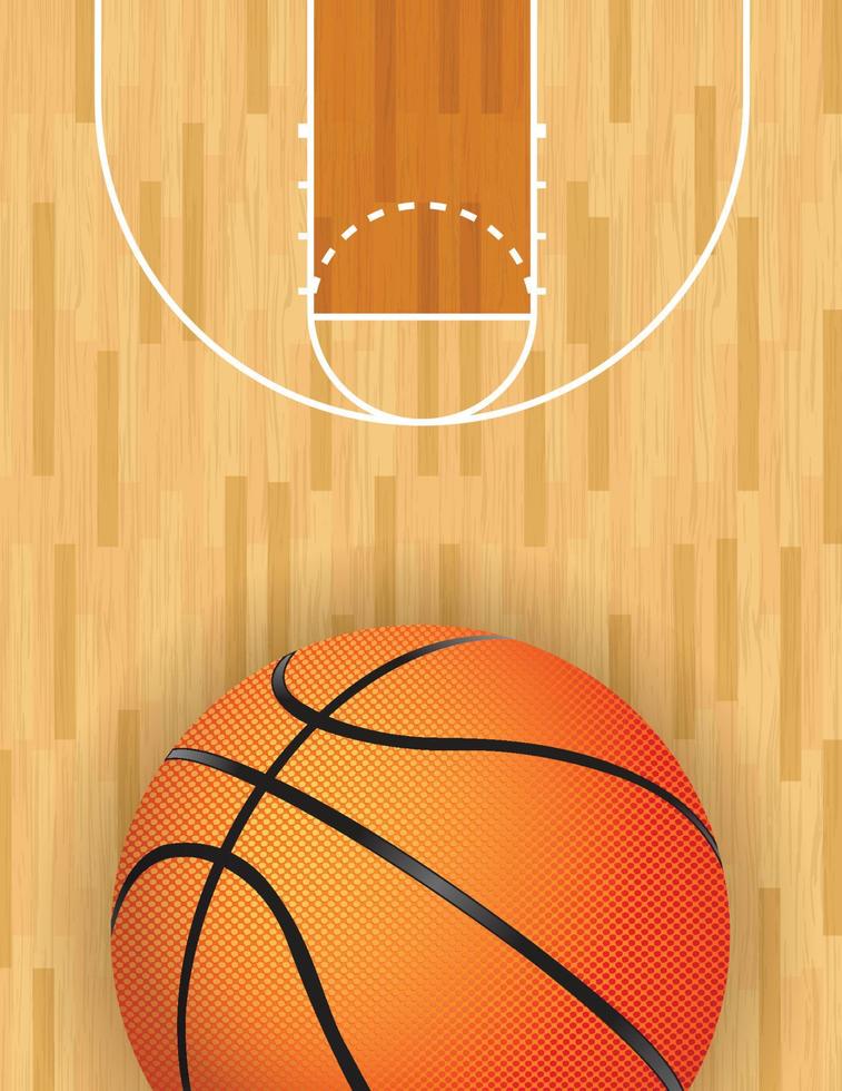 Vector Basketball and Hardwood Court