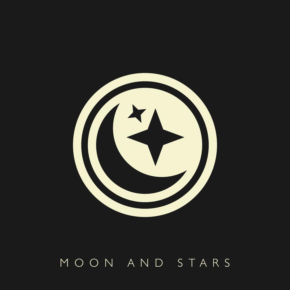 vector logo luna y estrellas