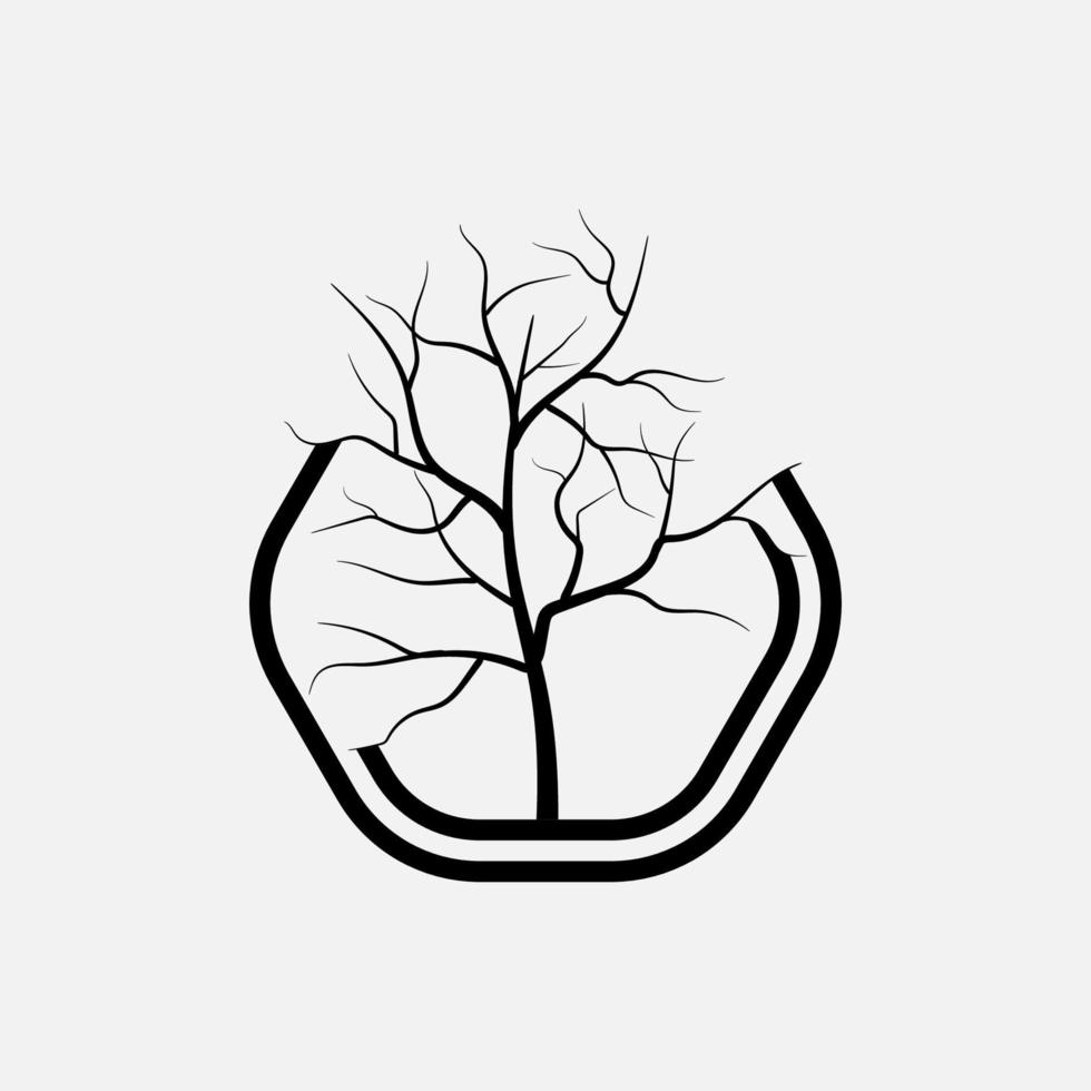 vector de logotipo de árbol de rama