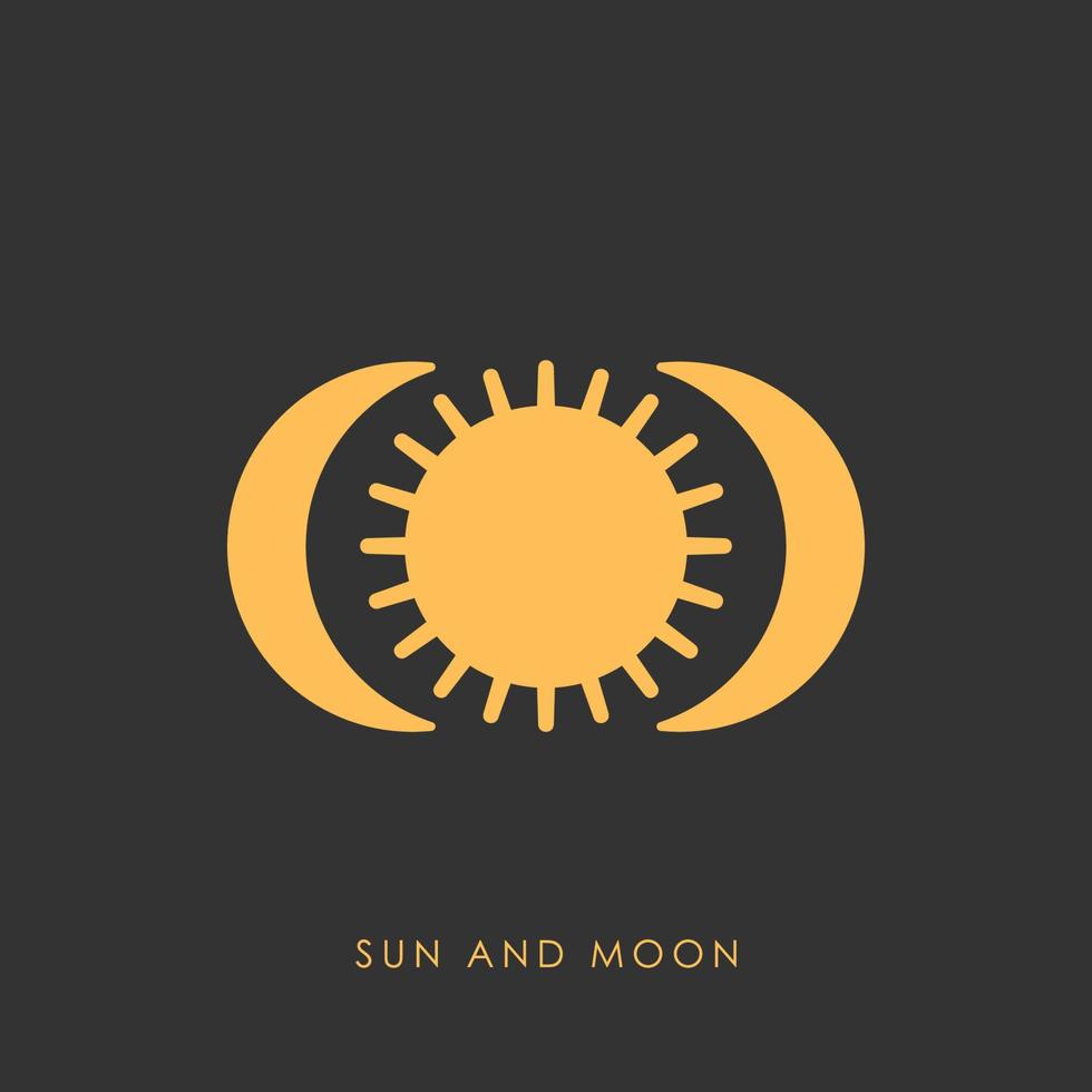 sun and moon logo vector