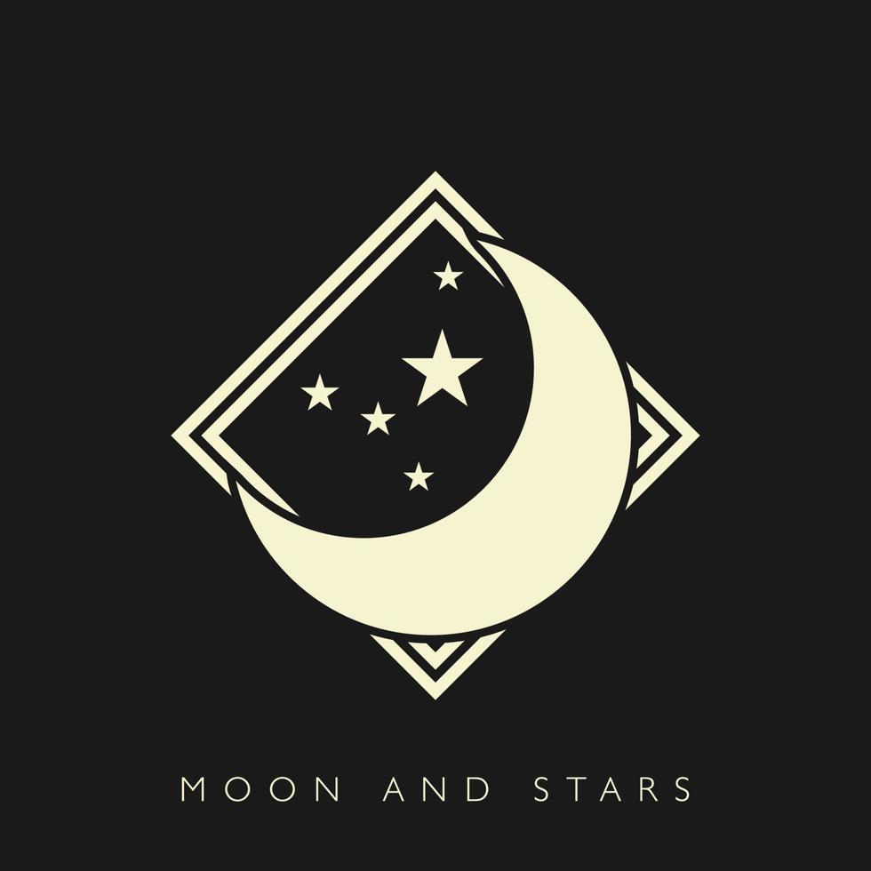 vector logo luna y estrellas