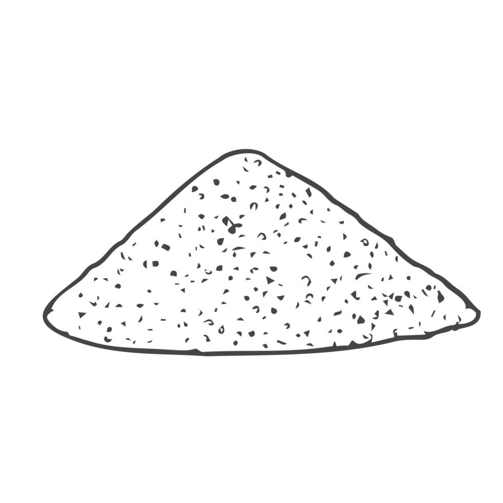 Doodle ground ginger on a white background.Vector composition can be used in menus,textiles,postcards, labels. vector