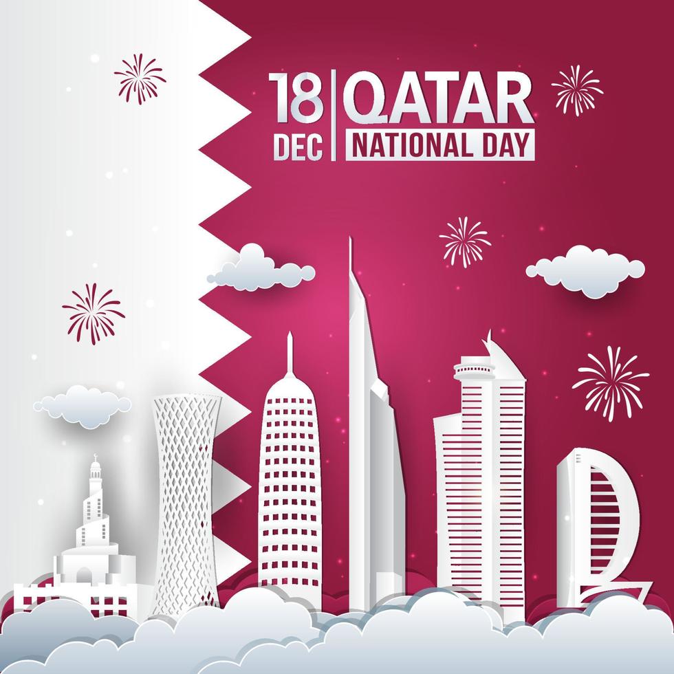 Vector illustration of 18th December Qatar national day