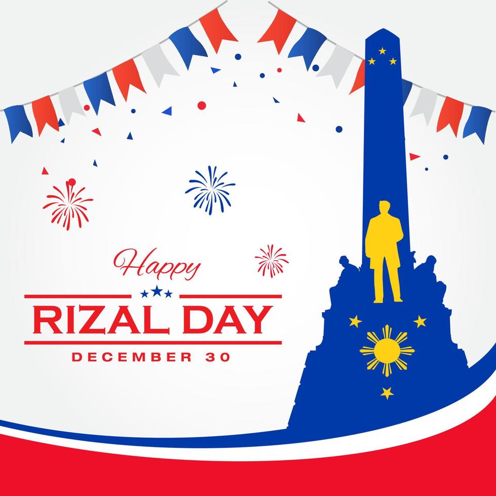 feliz tarjeta de felicitación del día de rizal. ilustración vectorial para tarjetas de felicitación, carteles y pancartas vector