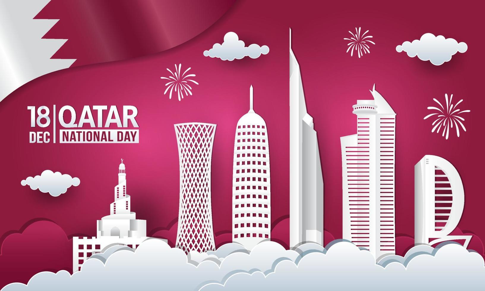 Vector illustration of 18th December Qatar national day