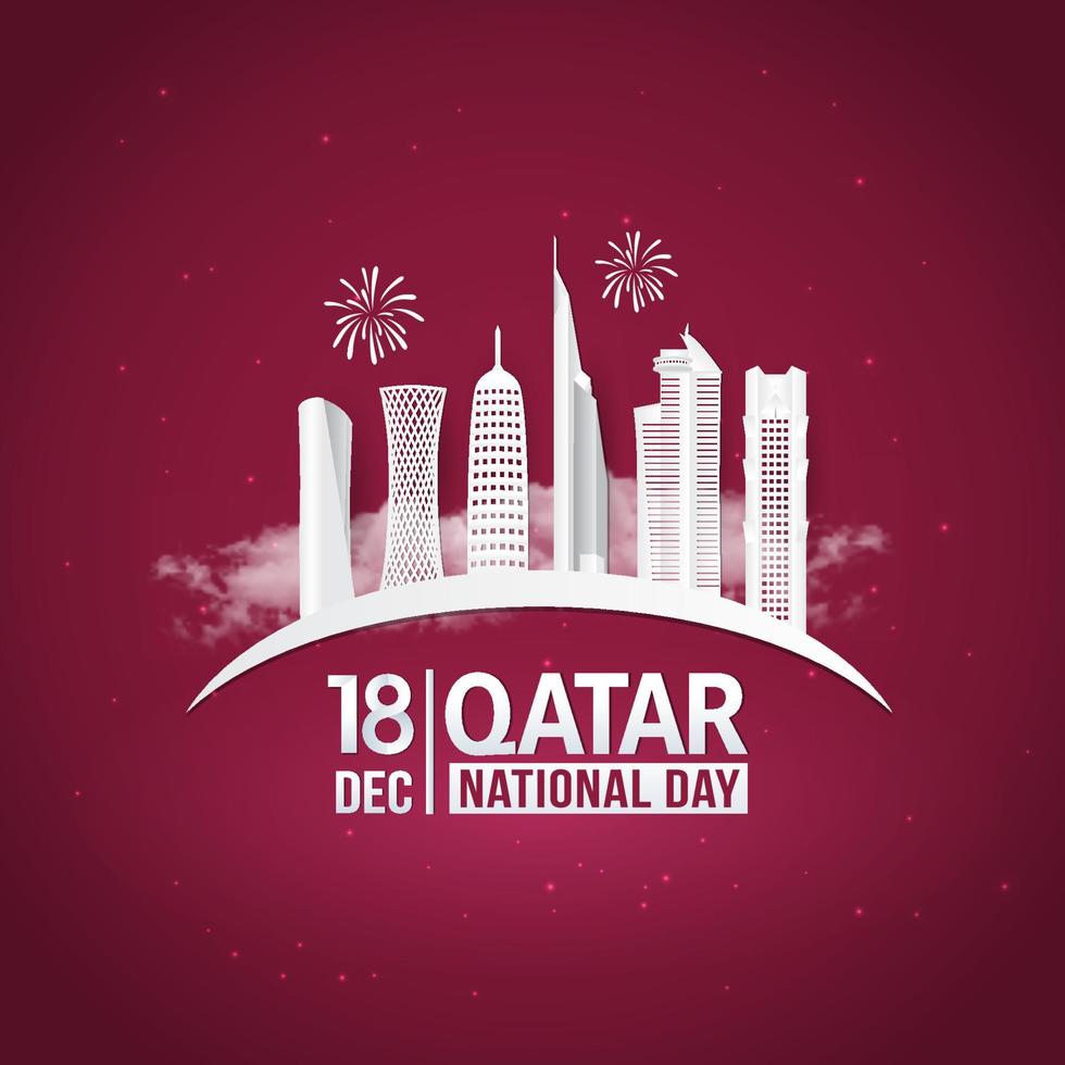 ilustración vectorial del 18 de diciembre día nacional de qatar vector