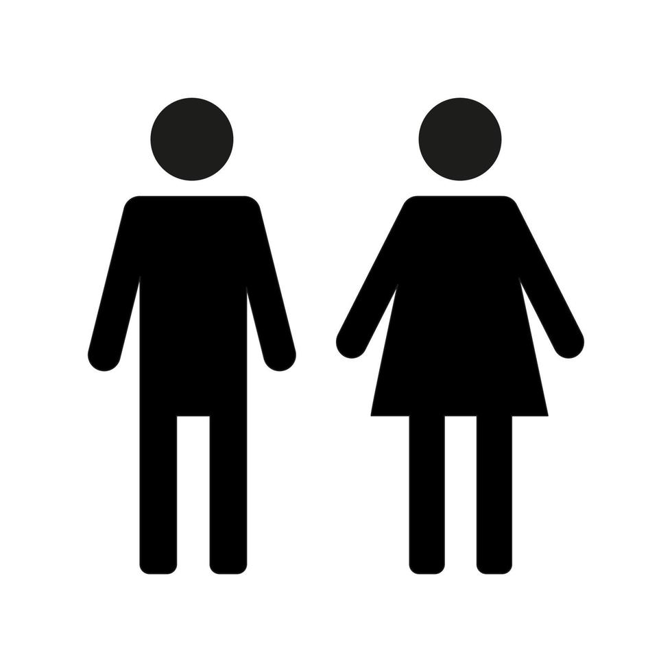 WC wayfinding vector illustration icons. Toilet male and female gender signs