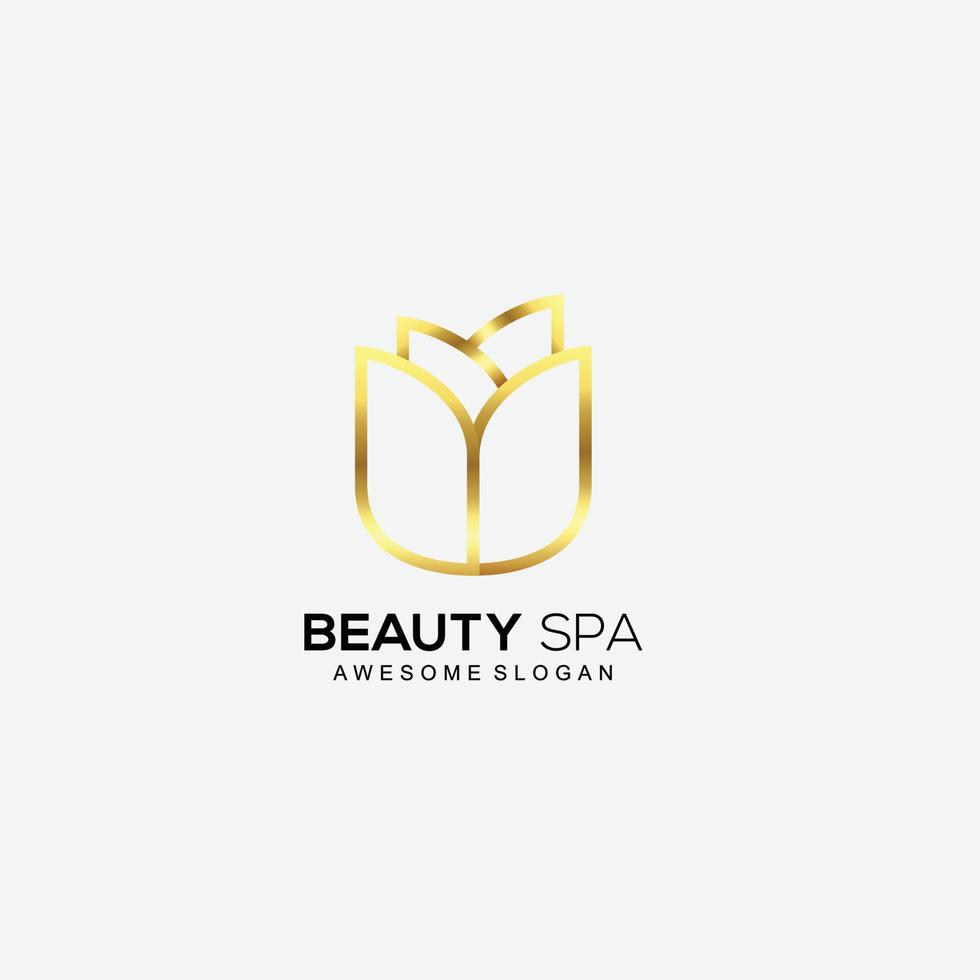 beauty tulip line art logo design elegant template vector