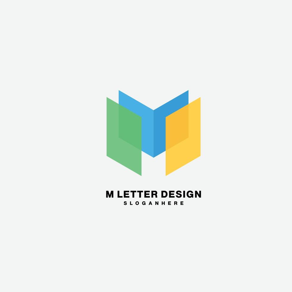 plantilla de color degradado de diseño de logotipo de letra m vector