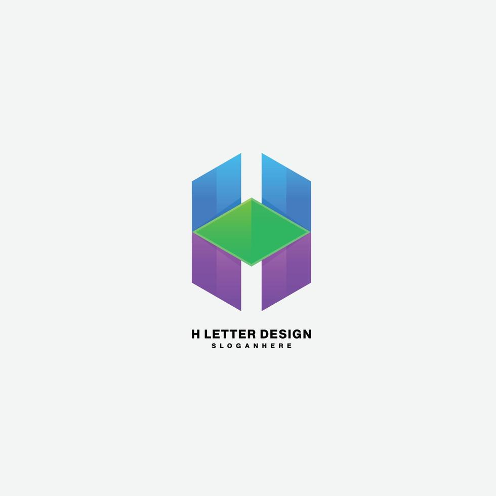 letra h diseño plantilla vector logo colorido